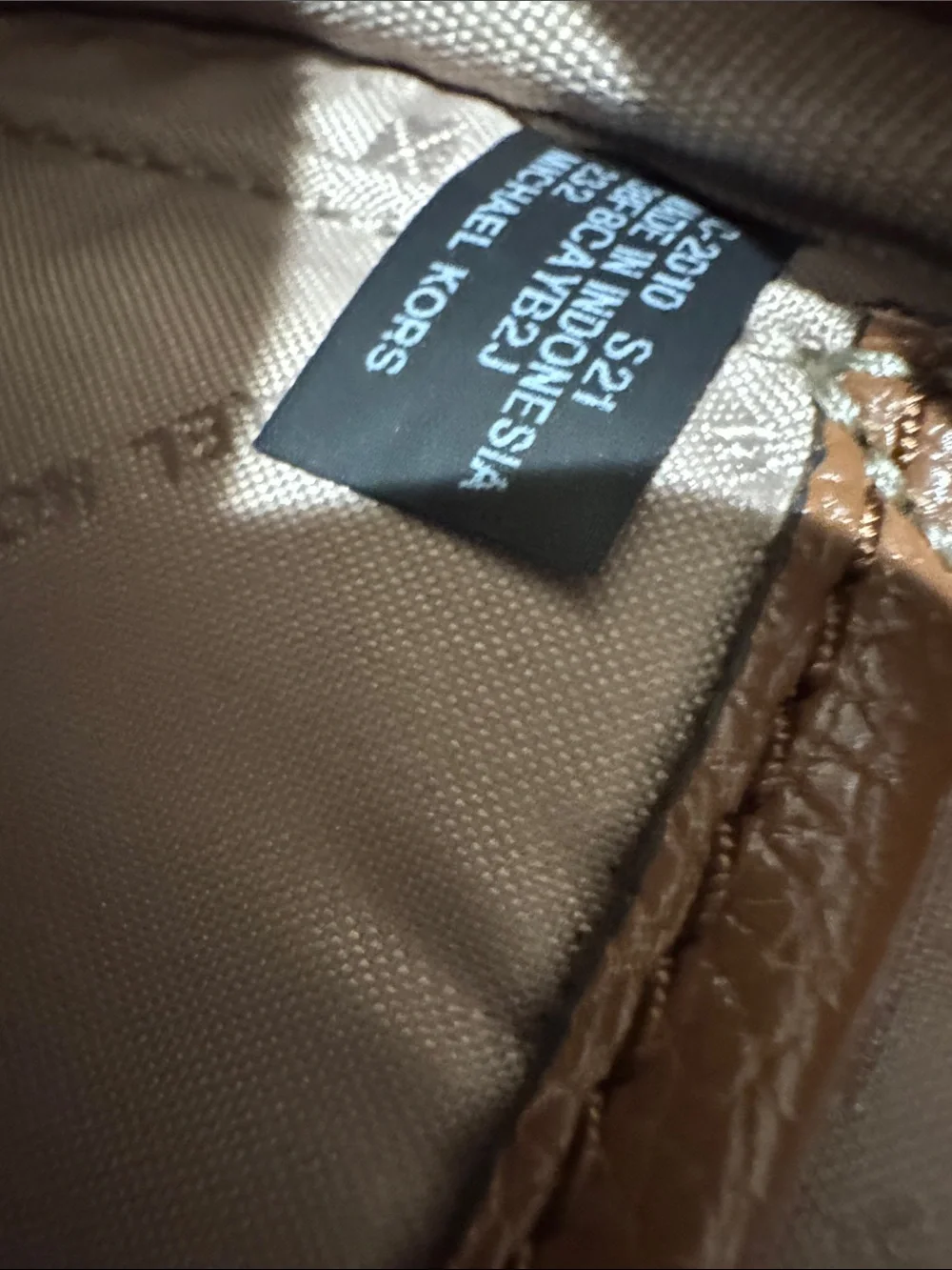 Michael Kors Beige and Brown MK Logo Mini Backpack